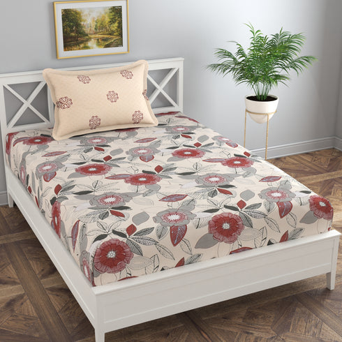 Reeva Fitted Bed Sheet Set with Pillow Covers by Florida