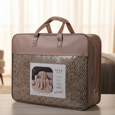 Florida Nyle Light-weight Integrated Double Bed Blanket for Heavy Winter - Beige