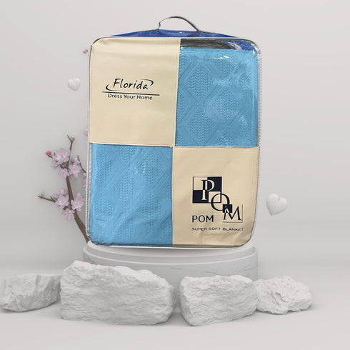 Pom Pom Super Soft Flannel Single & Double bed AC Blanket for All Season