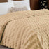 Florida Warm Hug Rabit Fur Luxurious Double Bed Supreme Soft Blanket for Heavy Winter - Biege