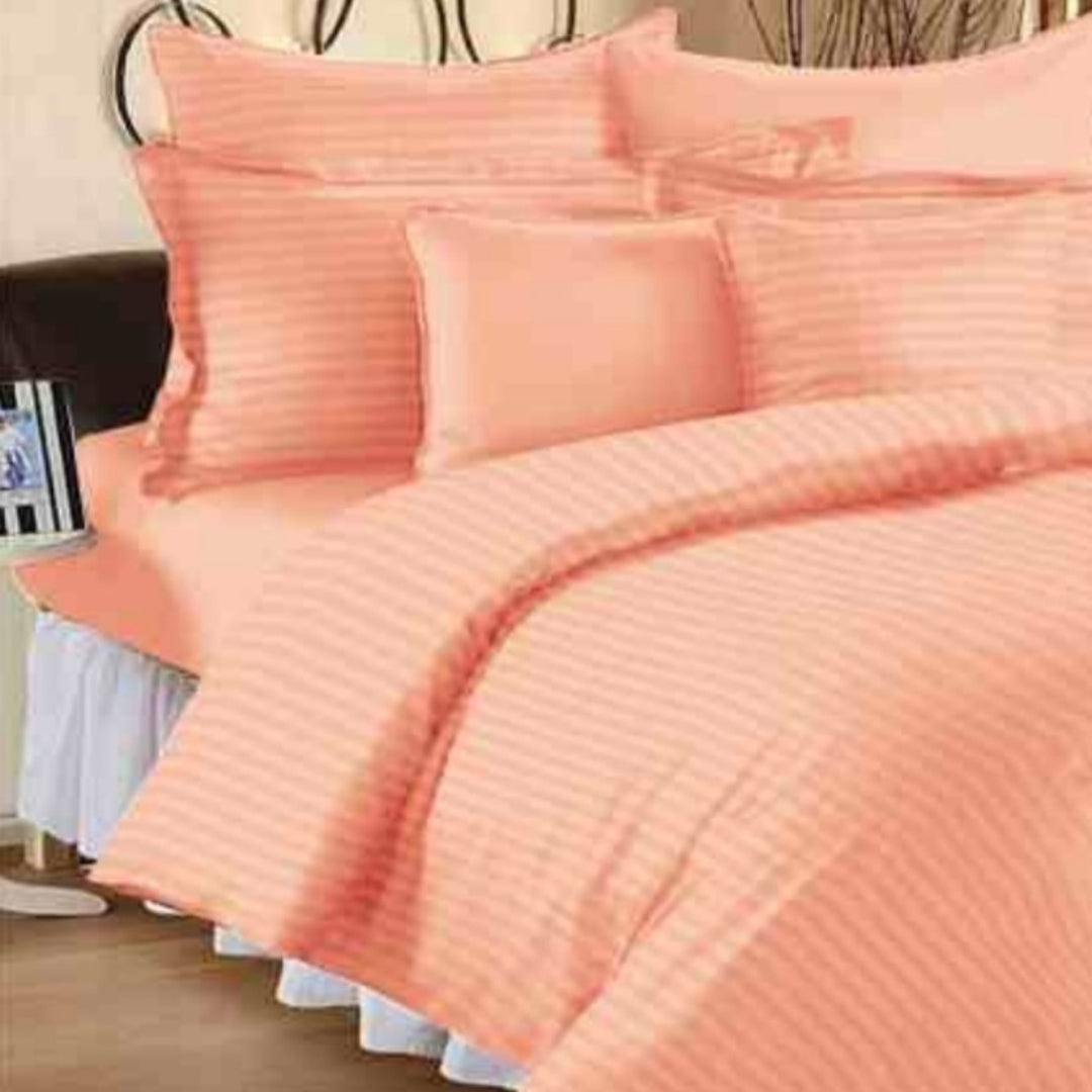 Plum Fitted 100% Cotton King Size Bedsheet Set with Pillow Covers by Florida