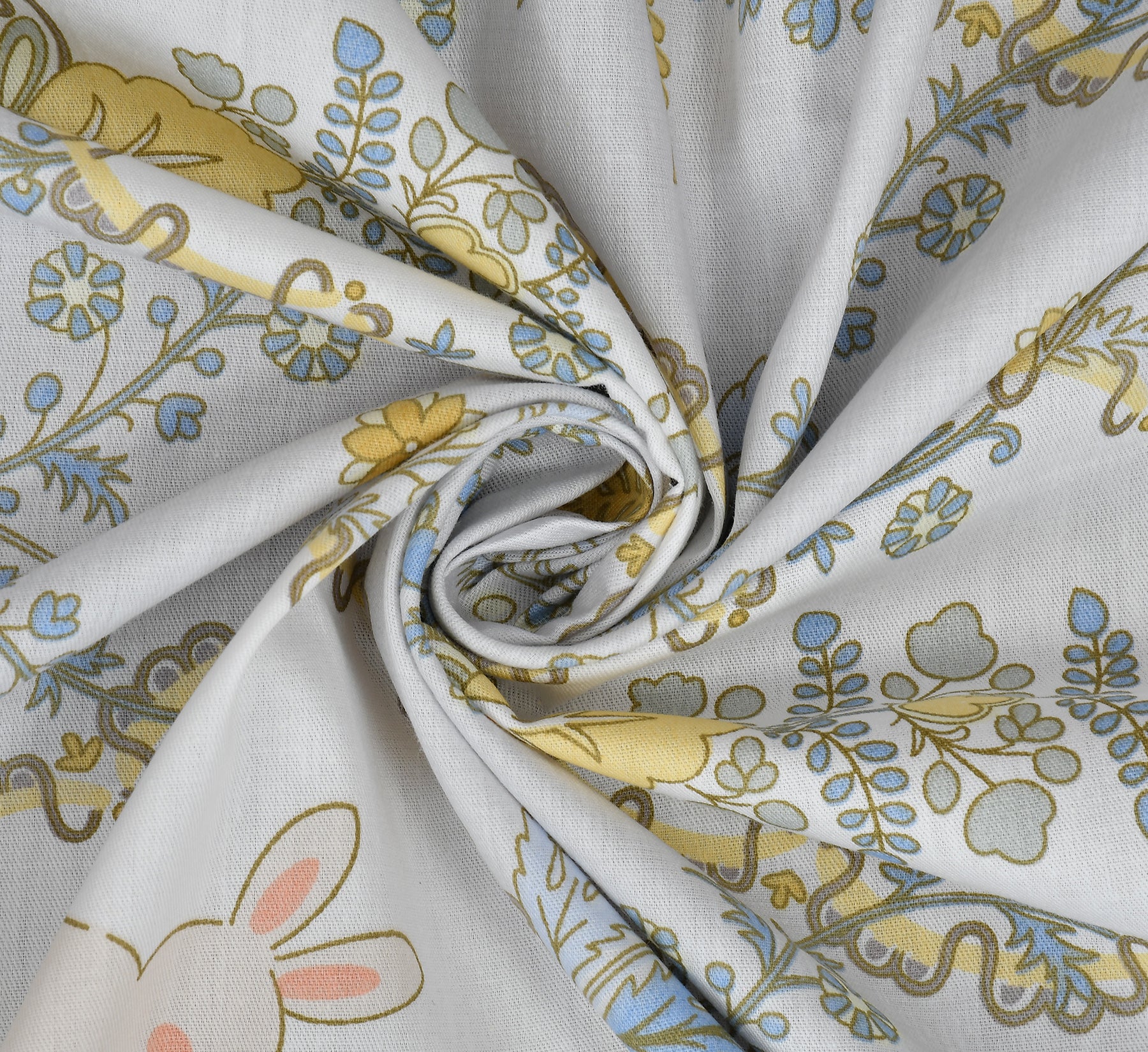 Vision Fitted Bedsheet with 2 King Size Pillow Cover for Double Bed