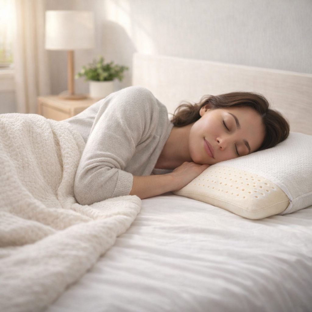 Florida Sleep Latex Ultra Slim Pillow for Natural Orthopedic Posture Support