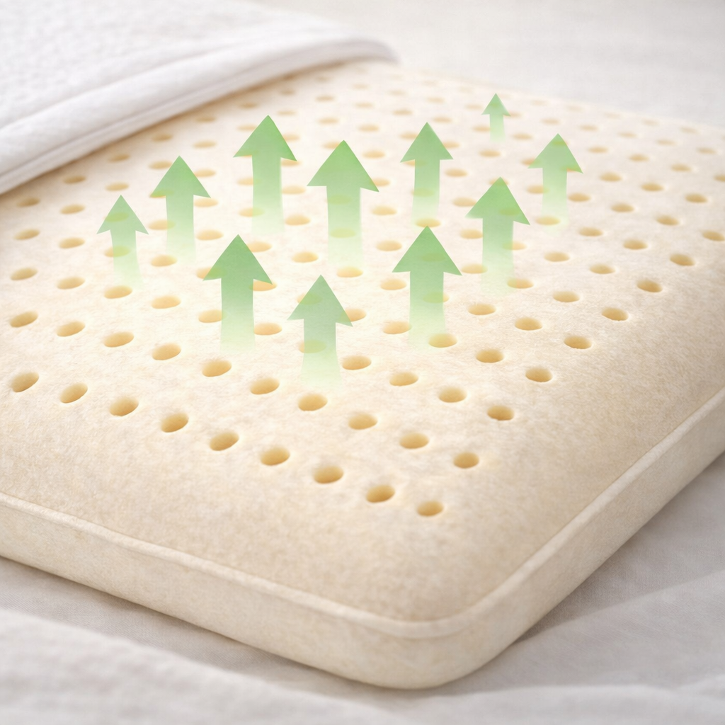 Florida Sleep Latex Ultra Slim Pillow for Natural Orthopedic Posture Support