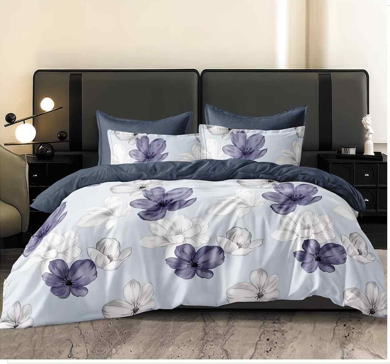 Florida Winkle Premium Quality Imported King Size Elastic Fitted Bedsheet with Coordinated Pillow Covers