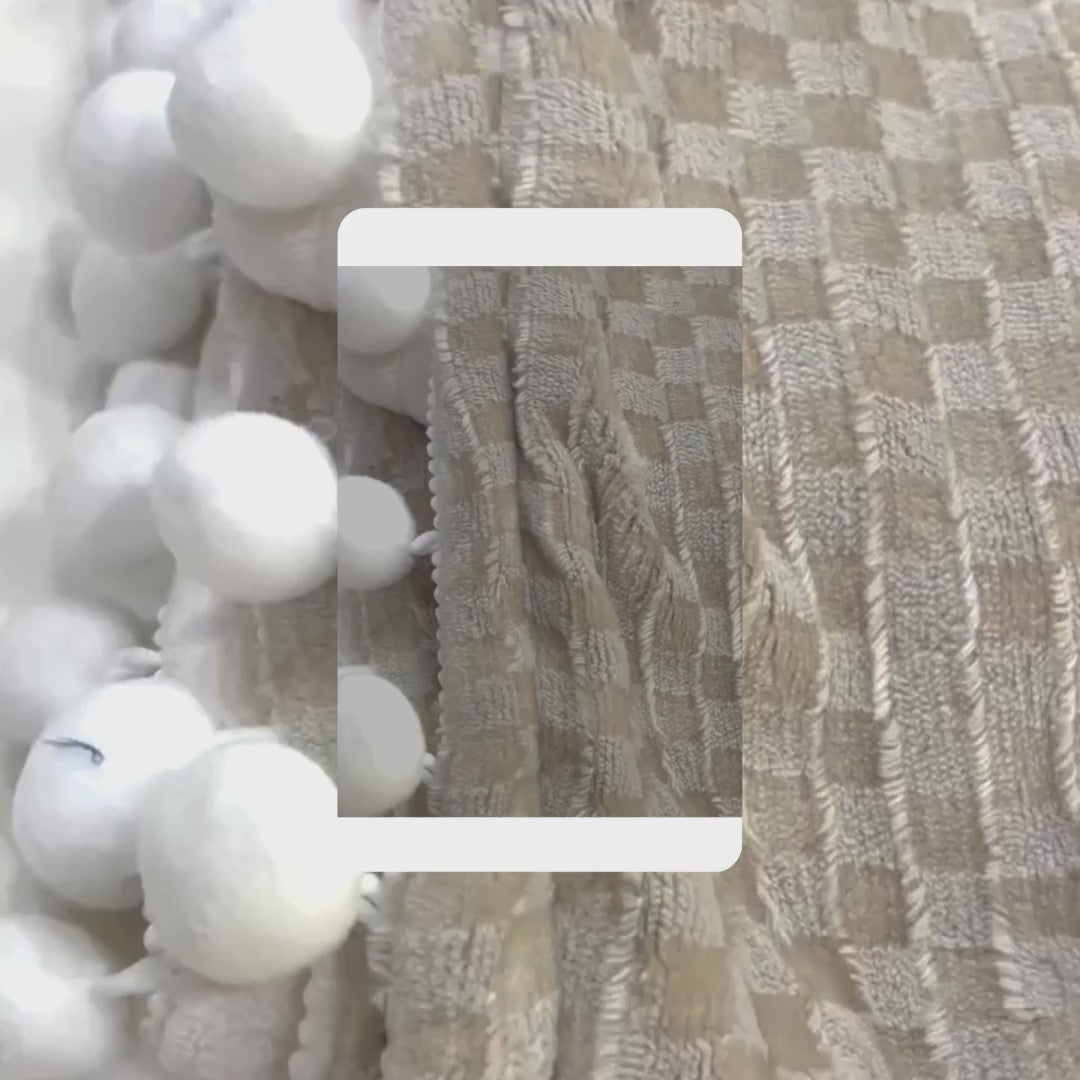 Pom Pom Super Soft Flannel Single & Double bed AC Blanket for All Season