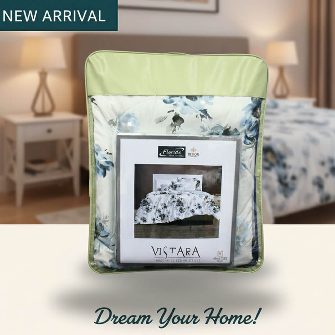 Florida Vistara (Bedding) AC Comforter Set with King Size Bedsheet & Coordinated Pillow Covers